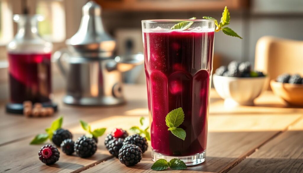 Homemade blackberry juice