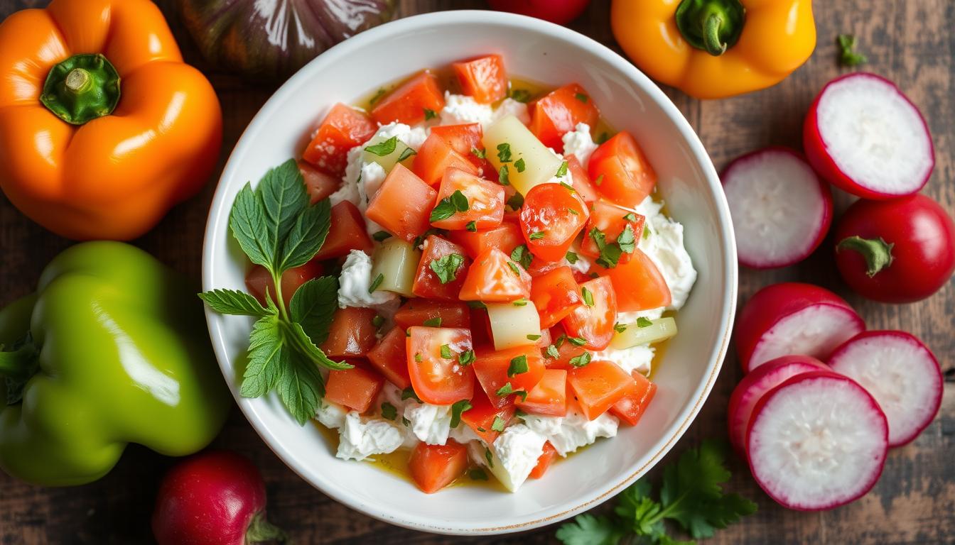 Savory cottage cheese bowl