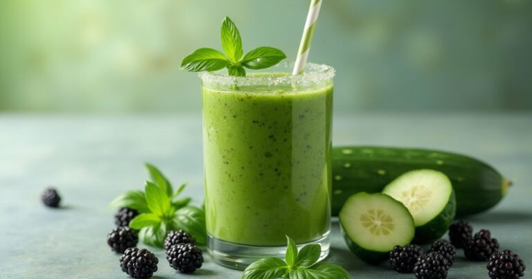 cucumber berry basil smoothie