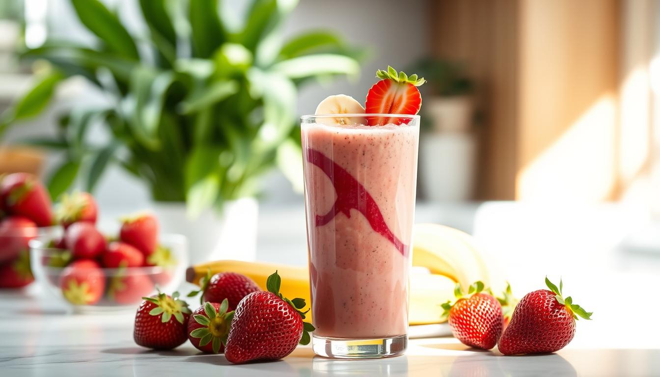 strawberry banana protein smoothie